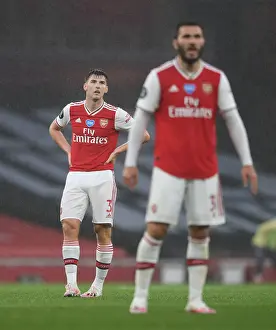 Arsenal V Leicester City 2019-20 Prints: Arsenal's Kieran Tierney in Action: Arsenal vs Leicester City (2019-20 Premier League)