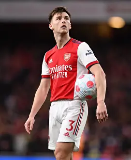 Arsenal's Kieran Tierney in Action: Arsenal vs Leicester City, Premier League 2021-22