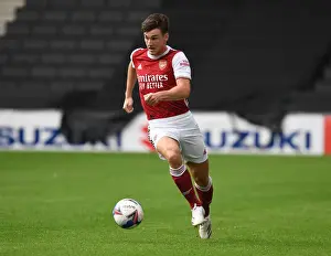 MK Dons V Arsenal 2020-21 Prints: Arsenal's Kieran Tierney in Action: Arsenal vs MK Dons (2020-21) Pre-Season Friendly