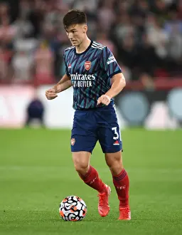 Brentford V Arsenal 2021-22 Prints: Arsenal's Kieran Tierney in Action: Brentford vs Arsenal, 2021-22 Premier League