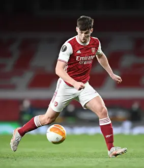 Arsenal's Kieran Tierney in Action at Empty Emirates Stadium: Europa League Semi-Final vs Villarreal