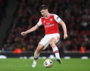 Arsenal's Kieran Tierney in Action during Europa League Match against Standard Liege