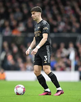Fulham V Arsenal 2022-23 Prints: Arsenal's Kieran Tierney in Action: Fulham vs. Arsenal, Premier League 2023