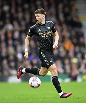 Arsenal's Kieran Tierney in Action: Fulham vs. Arsenal, Premier League 2023