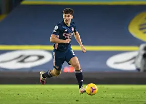 Arsenal's Kieran Tierney in Action against Leeds United - Premier League 2020-21