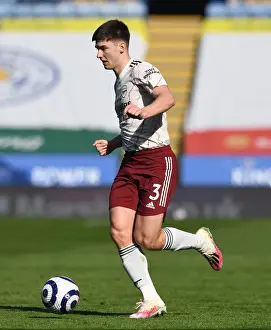Leicester City V Arsenal 2020-21 Prints: Arsenal's Kieran Tierney in Action against Leicester City - Premier League 2020-21