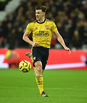 Arsenal's Kieran Tierney in Action during the Premier League Clash against West Ham United - 2019-20 Season