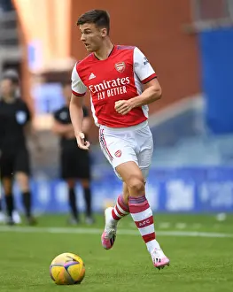 Glasgow Rangers V Arsenal 2021-22 Prints: Arsenal's Kieran Tierney in Action Against Rangers at Ibrox Stadium