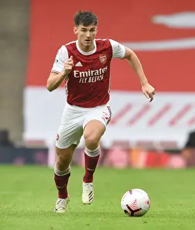 Arsenal's Kieran Tierney in Action Against Sheffield United at Emirates Stadium (2020-21) - Behind Closed Doors