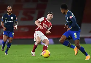 Arsenal's Kieran Tierney in Action Against Southampton (Premier League 2020-21)