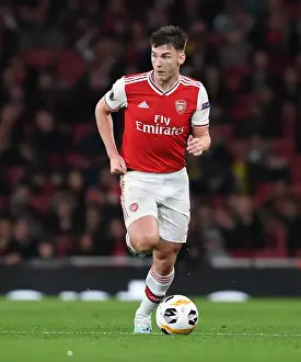 Arsenal's Kieran Tierney in Action Against Standard Liege in Europa League