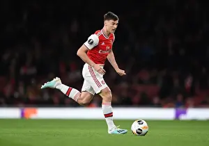 Arsenal's Kieran Tierney in Action against Standard Liege in Europa League