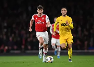 Arsenal's Kieran Tierney in Action against Standard Liege in Europa League