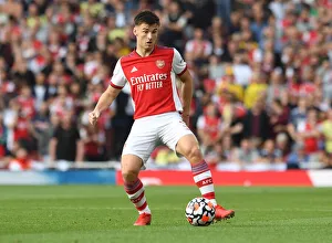 Arsenal V Tottenham Hotspur 2021-22 Prints: Arsenal's Kieran Tierney in Action Against Tottenham, Premier League 2021-22