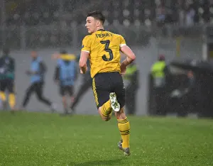 Arsenal's Kieran Tierney in Action during UEFA Europa League Match vs Vitoria Guimaraes