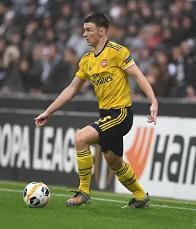 Arsenal's Kieran Tierney in Action against Vitoria Guimaraes in UEFA Europa League