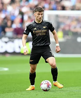 Arsenal's Kieran Tierney in Action: West Ham United vs Arsenal, Premier League 2022-23