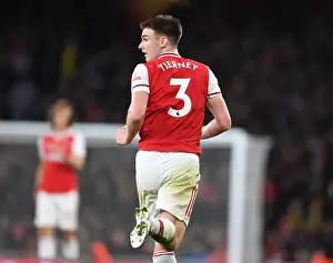 Arsenal's Kieran Tierney in Action Against Wolverhampton Wanderers during the 2019-20 Premier League Clash