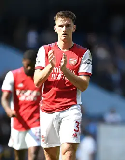 Arsenal's Kieran Tierney Applauding Fans after Manchester City Showdown - Premier League 2021-22