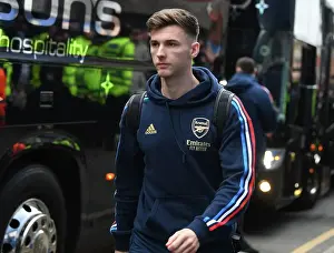 Arsenal's Kieran Tierney Arrives at Goodison Park Ahead of Everton Clash - Premier League 2022-23