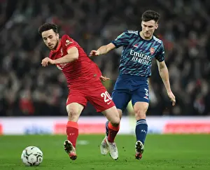 Arsenal's Kieran Tierney Closes In on Liverpool's Diogo Jota in Carabao Cup Semi-Final Showdown