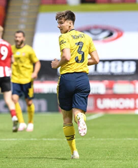 Images Dated 28th June 2020: Arsenal's Kieran Tierney in FA Cup Action: Arsenal vs Sheffield United