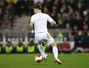 Arsenal's Kieran Tierney in FA Cup Action against Nottingham Forest