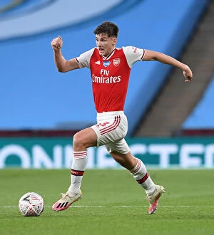 Arsenal v Manchester City - FA Cup Semi-Final 2019-20 Collection: Arsenal's Kieran Tierney Faces Off Against Manchester City in FA Cup Semi-Final Showdown
