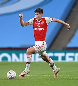 Arsenal V Manchester City - FA Cup Semi-Final 2019-20 Prints: Arsenal's Kieran Tierney Faces Off Against Manchester City in FA Cup Semi-Final Showdown