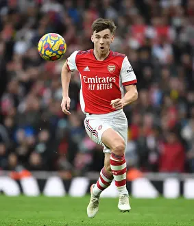 Arsenal V Manchester City 2021-22 Prints: Arsenal's Kieran Tierney Faces Off Against Manchester City in Premier League Showdown