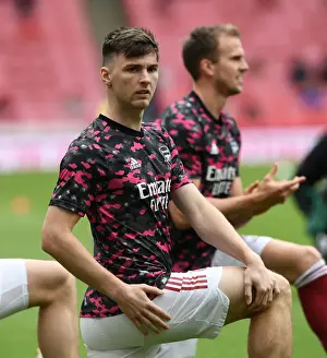 Arsenal's Kieran Tierney Gears Up for Arsenal v Brighton & Hove Albion (2020-21)