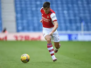 Glasgow Rangers V Arsenal 2021-22 Prints: Arsenal's Kieran Tierney Goes Head-to-Head with Rangers at Ibrox Stadium