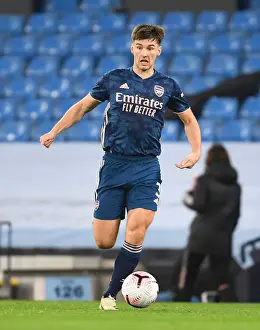 Arsenal's Kieran Tierney at Manchester City: 2020-21 Premier League Clash Amidst Empty Stands