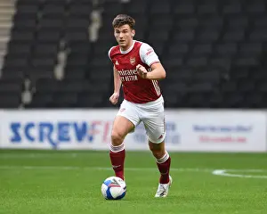 MK Dons V Arsenal 2020-21 Prints: Arsenal's Kieran Tierney in Pre-Season Action vs MK Dons