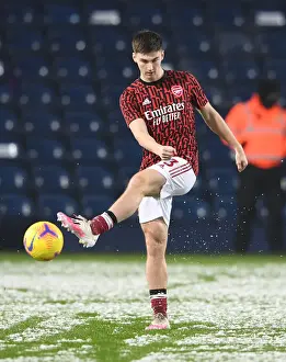 West Bromwich Albion V Arsenal 2020-21 Prints: Arsenal's Kieran Tierney Prepares for West Bromwich Albion Clash in Premier League (January 2021)