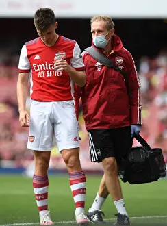 Arsenal's Kieran Tierney Receives Treatment: Arsenal v Chelsea Pre-Season Clash