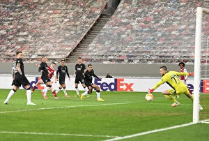 Images Dated 25th February 2021: Arsenal's Kieran Tierney Scores in Europa League Victory over SL Benfica