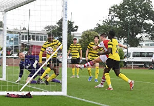 Images Dated 28th July 2021: Arsenal's Kieran Tierney Scores in Pre-Season Victory over Watford