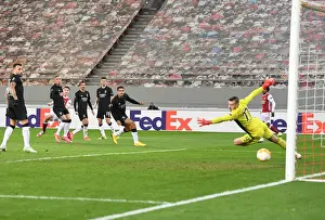 Arsenal V SL Benfica 2020-21 Prints: Arsenal's Kieran Tierney Scores Second Goal in Europa League Clash Against SL Benfica