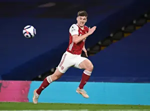 Arsenal's Kieran Tierney at Empty Stamford Bridge: 2021 Premier League Showdown Amid Pandemic Restrictions