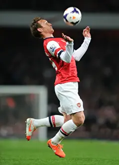 Arsenal V Swansea City 2013-14 Prints: Arsenal's Kim Kallstrom in Action against Swansea City (2013-14)