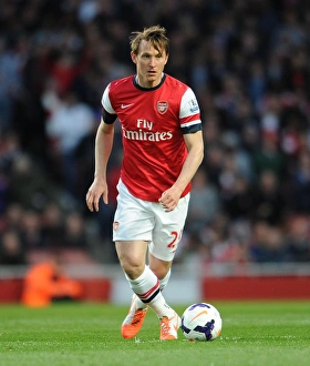 Arsenal V West Ham United 2013/14 Prints: Arsenal's Kim Kallstrom in Action Against West Ham United, Premier League 2013-2014