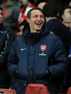Arsenal V Bayern Munich 2013-14 Prints: Arsenal's Kim Kallstrom Ready for Battle Against Bayern Munich in Champions League