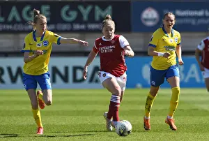 Arsenal Women V Brighton And Hove Albion 2020-21 Prints: Arsenal's Kim Little Faces Off Against Brighton in Empty FA WSL Match