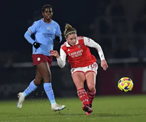 Arsenal Women V Manchester City Women - Conti Cup 2022-23 Prints: Arsenal's Kim Little Goes Head-to-Head with Manchester City in FA WSL Cup Semi-Final Clash