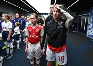 Tottenham Hotspur Women V Arsenal Women 2019-20 Prints: Arsenal's Kim Little and Mascot Before Tottenham Clash in FA Womens Super League