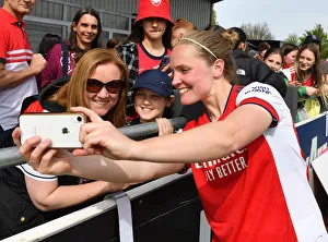 Arsenal Women V Chelsea Women FA Cup 1/2 Final 2021-22 Prints: Arsenal's Kim Little Shares Heartwarming Selfie with Fan After FA Cup Semi-Final Victory