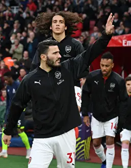 Arsenal V Huddersfield Town - 2018-19 Prints: Arsenal's Kolasinac and Guendouzi in Action against Huddersfield Town