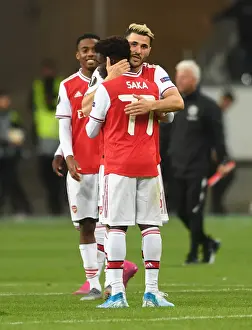 Eintracht Frankfurt V Arsenal 2019-20 Prints: Arsenal's Kolasinac and Saka Celebrate Victory over Eintracht Frankfurt in Europa League