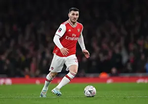Arsenal V Leeds United FA Cup 2019-20 Prints: Arsenal's Kolasinac Stands Firm: Arsenal vs Leeds United in FA Cup Battle
